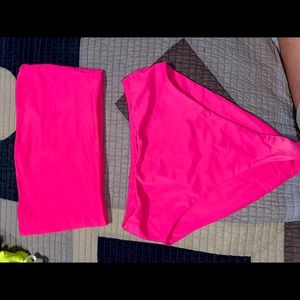 Neon pink two piece bikini